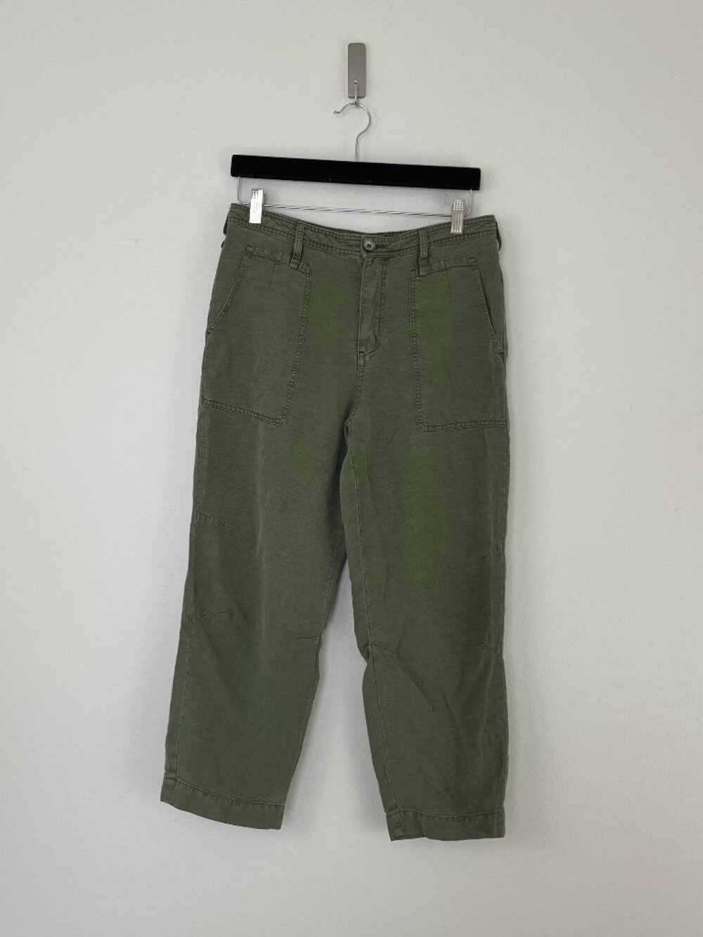 Anthropologie Audra Linen Blend Tapered Utility Pants Size 28